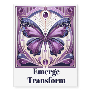 Transform Emerge Purple Butterfly Temporary Tattoos