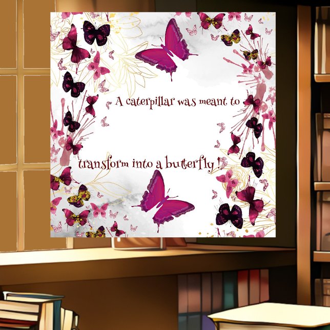 Transform Into Butterfly Cute Inspirational Quote  Wood Wall Art (Transform Into Butterfly Cute Inspirational Quote Wood Wall Art)