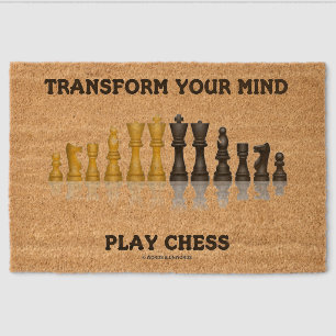 Transform Your Mind Play Chess Geek Advice Fiber Doormat
