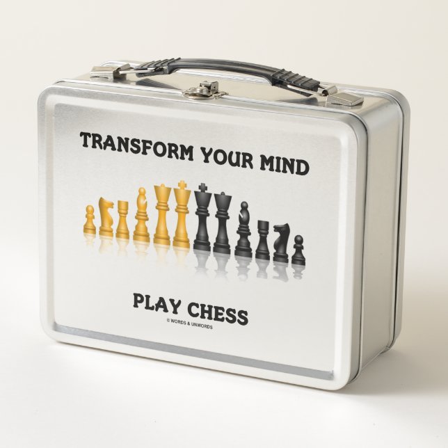 Transform Your Mind Play Chess Geek Advice Metal Lunch Box (Front)