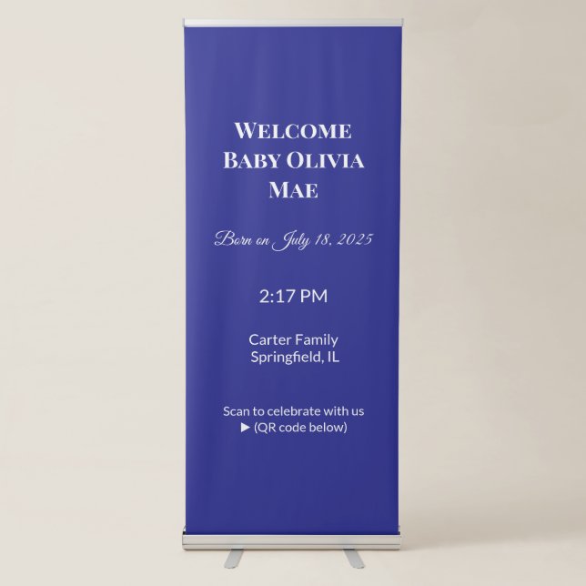 Transform Your Space with a Stylish Blue  Retractable Banner (Front)