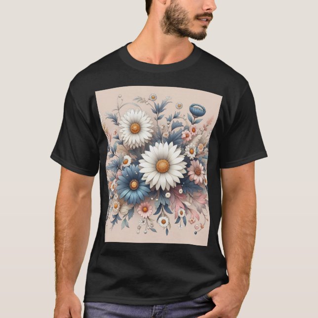 Transform Your Space with Elegant Daisy Floral T-Shirt (Front)
