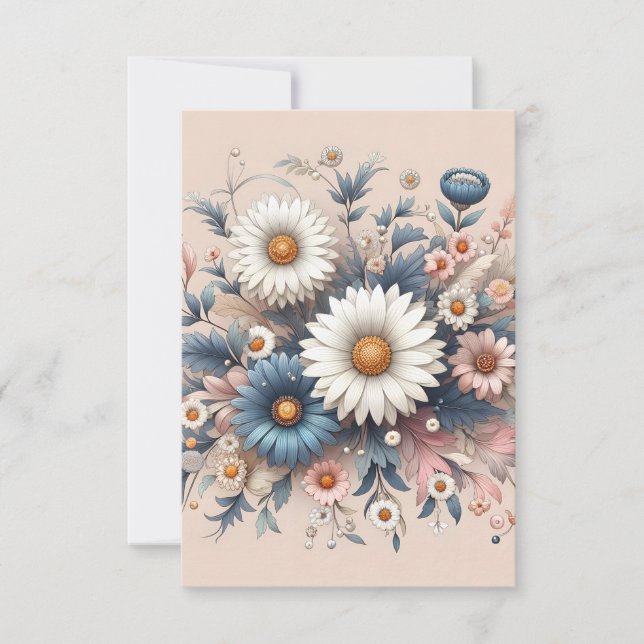 Transform Your Space with Elegant Daisy Floral Thank You Card (Front)