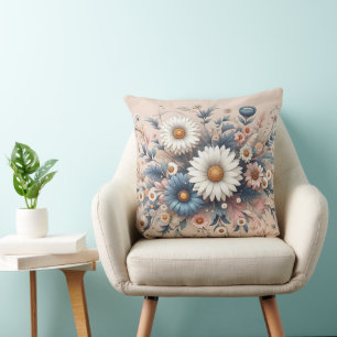 Transform Your Space with Elegant Daisy Floral Throw Pillow