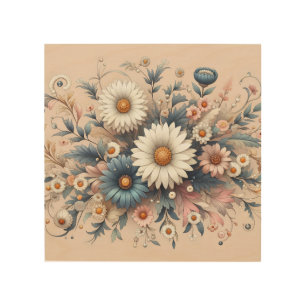 Transform Your Space with Elegant Daisy Floral Wood Wall Art