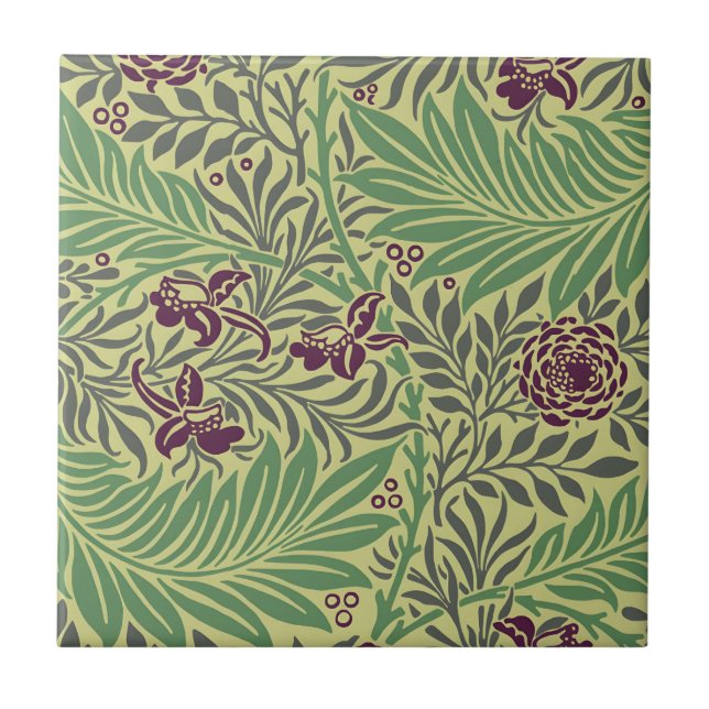 Transform Your Space with Seamless Floral Patterns Ceramic Tile (Front)