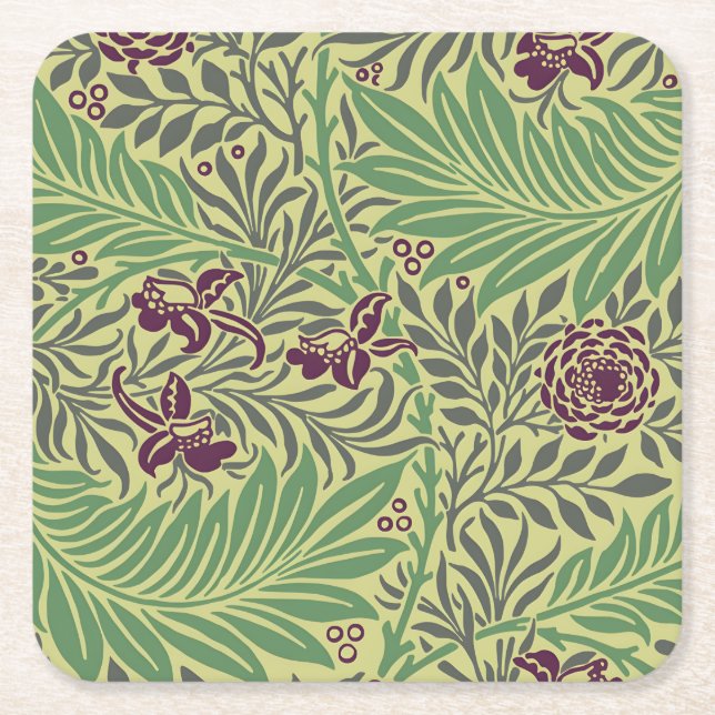 Transform Your Space with Seamless Floral Patterns Square Paper Coaster (Front)