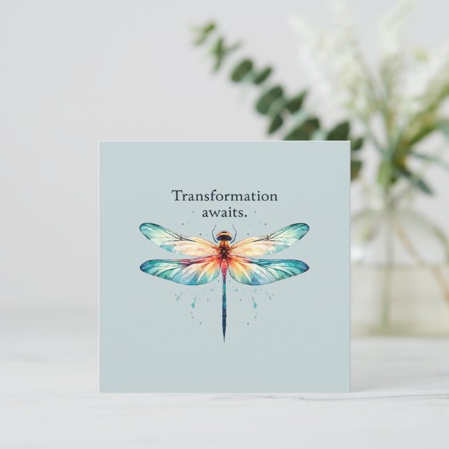 Transformation Awaits - Colorful Dragonfly (Standing Front)