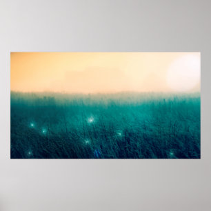 Transformation grunge texture sun poster