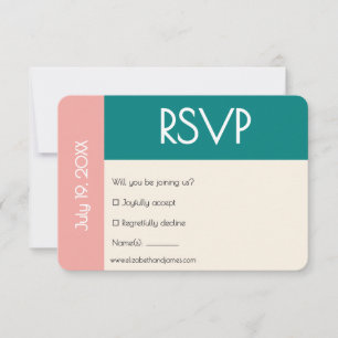 Transformative Teal Modern Contemporary Wedding RSVP Card