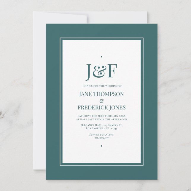 Transformative Teal Wedding Invitation (Front)