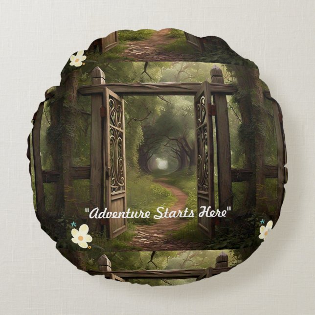 "Transformative Travel" Round Pillow (Front)