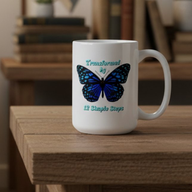 Transformed by 12 Simple Steps, AA, NA, Al-Anon  Coffee Mug (Creator Uploaded)