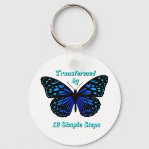 Transformed by 12 Simple Steps, AA, NA, Al-Anon Keychain