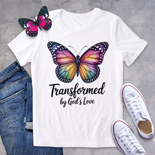 Transformed by God's Love Butterfly Shirt