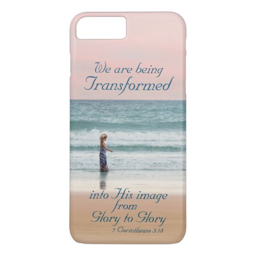 Transformed into His Image Bible Girl on Beach iPhone 8 Plus7 Plus Case