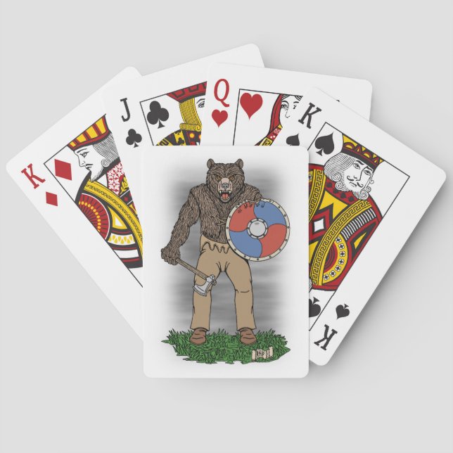 Transformed Viking Berserker or Werebear Poker Cards