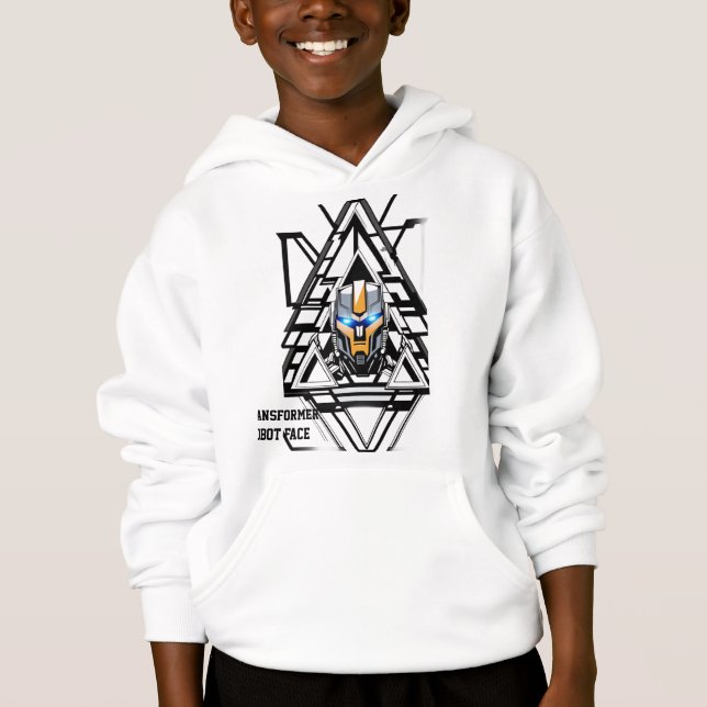  transformer robot face  inside a triangle hoodie (Front)