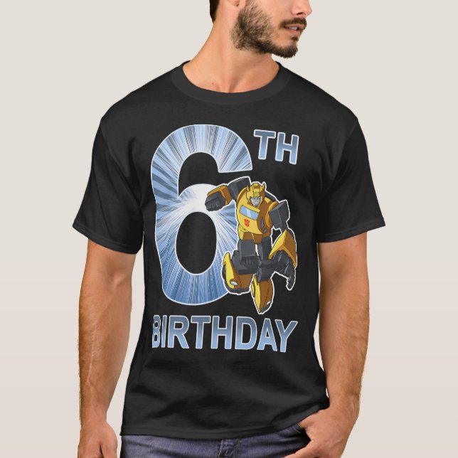 Transformers Bumblebee 6Th Birthday Vintage T-Shirt (Front)