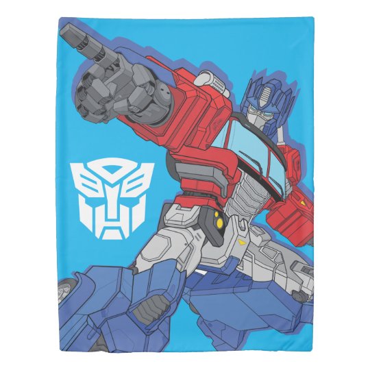 Transformers Optimus Prime Pointing Pose Duvet Cover Zazzle Com