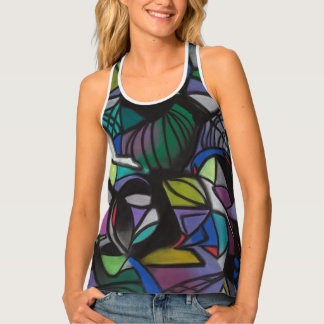 Transforming Lines art razback tank top