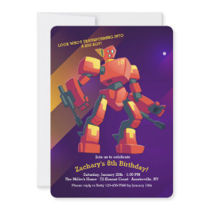 Transforming Robot Birthday Invitation