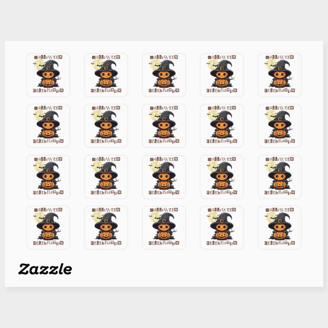 Transforming Your Halloween Celebration  Square Sticker (Sheet)