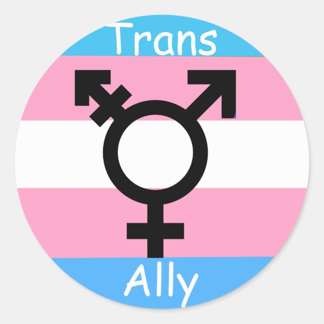 Transgender Ally Awareness Pride Sticker (Front)