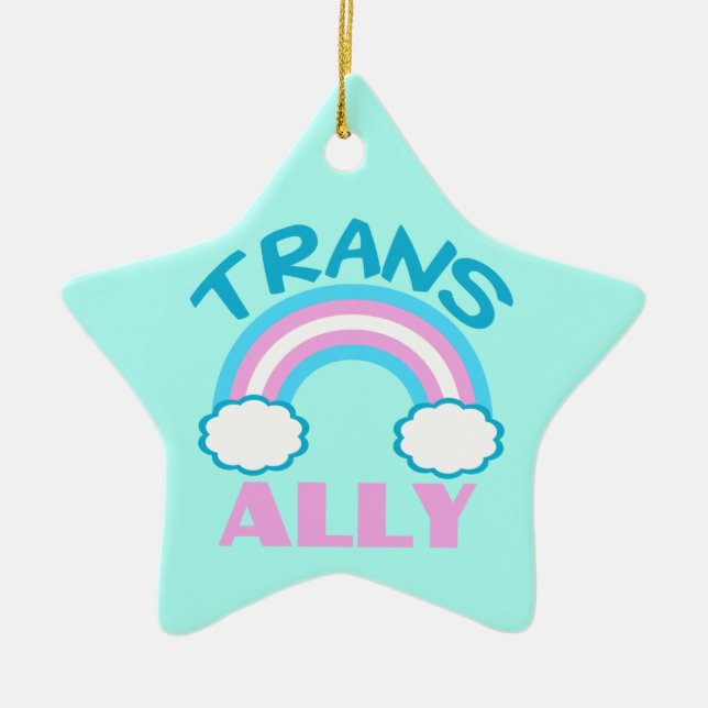Transgender Ally Ceramic Ornament (Front)