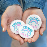 Transgender Ally Pinback Button<br><div class="desc">A pretty transgender rainbow made with the colors of the trans pride flag colors blue,  pink,  and white.. Great gift for friends or family who support their loved ones transition.</div>