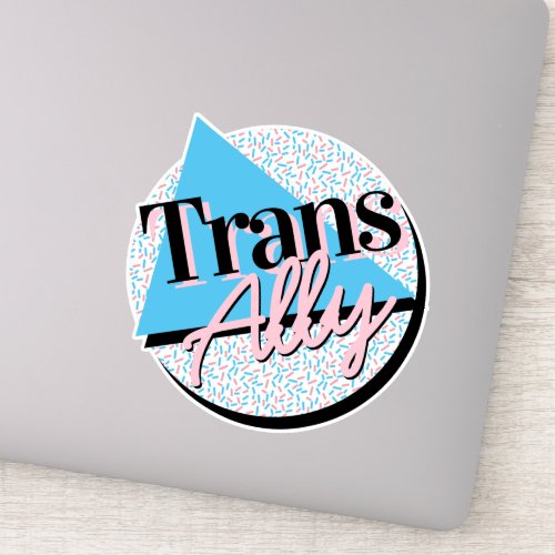 Transgender Ally Pink Blue 80s Memphis Sticker