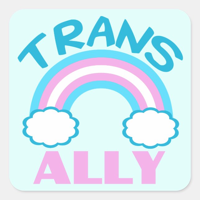 Transgender Ally Square Sticker (Front)