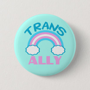 Transgender Ally Teal Pinback Button