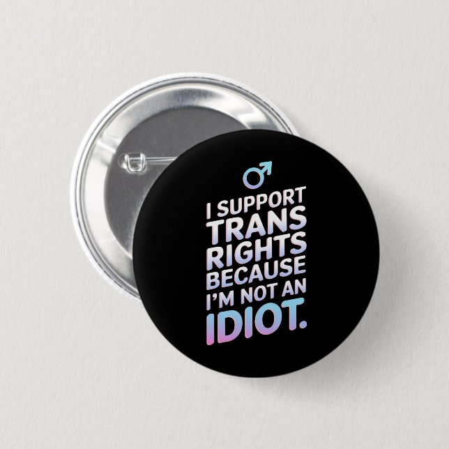 Transgender Ally Trans Pride Flag Support  Button (Front & Back)