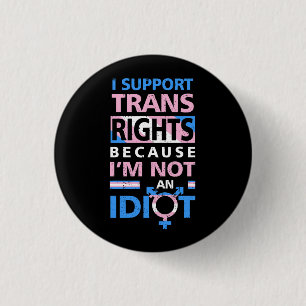 Transgender Ally Trans Pride Flag Support Saying Q Button
