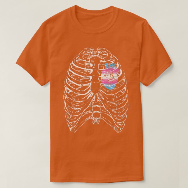 Transgender Anatomical Heart Ribcage Trans Pride H T-Shirt (Design Front)