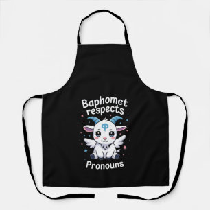 Transgender Baphomet Respects Pronouns Trans Pride Apron