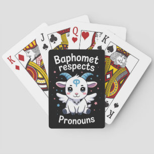 Transgender Baphomet Respects Pronouns Trans Pride Poker Cards