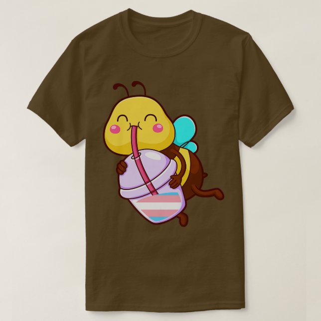 transgender bee bubble tea transgender bee bubble  T-Shirt (Design Front)