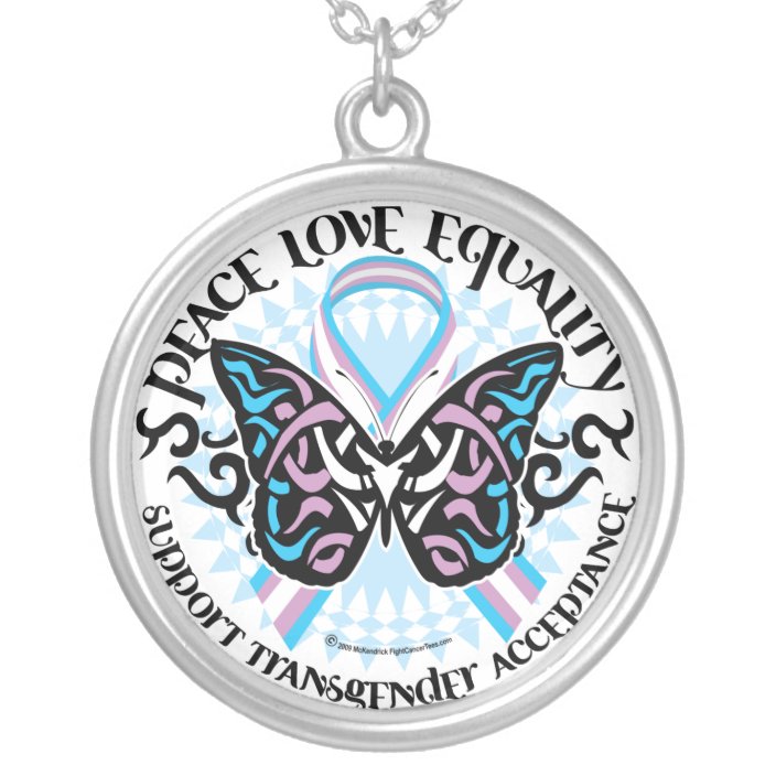 Trans Pride Butterfly Necklace