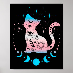 Transgender Cat Astrology Celestial Lgbt Pride Tra Poster