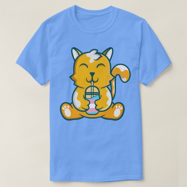 transgender cat bubble tea transgender cat bubble  T-Shirt (Design Front)