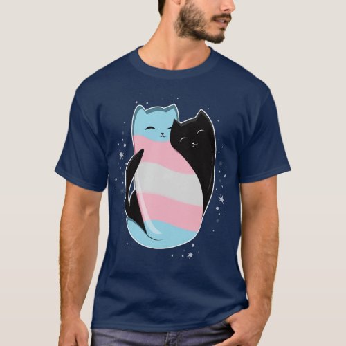 Transgender Cat LGBT Pride Flag T_Shirt