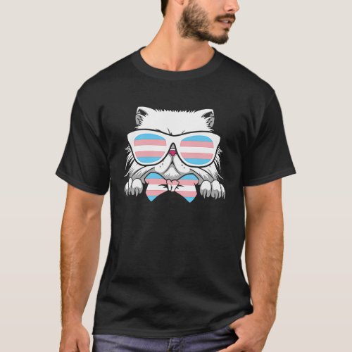 Transgender Cat Trans Pride Flag LGBTQ Gender Equa T_Shirt