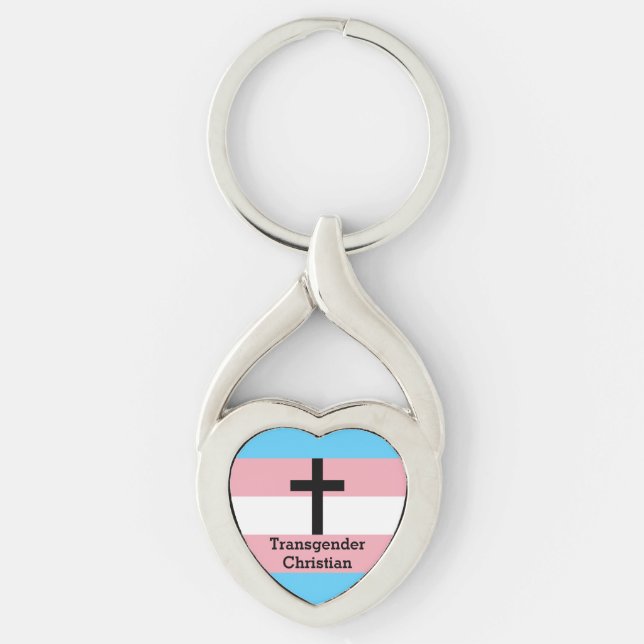 Transgender Christian Pride Button Keychain (Front)