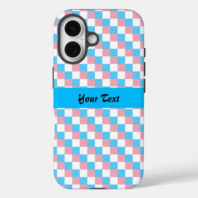 Transgender colors checkered pattern  Case-Mate iPhone case (Back)