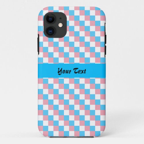 Transgender colors checkered pattern  iPhone 11 case