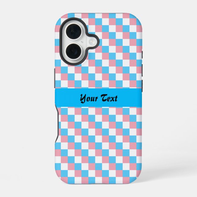 Transgender colors checkered pattern  iphone case (Back)