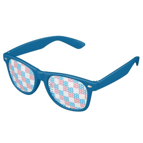 Transgender colors checkered pattern retro sunglas retro sunglasses