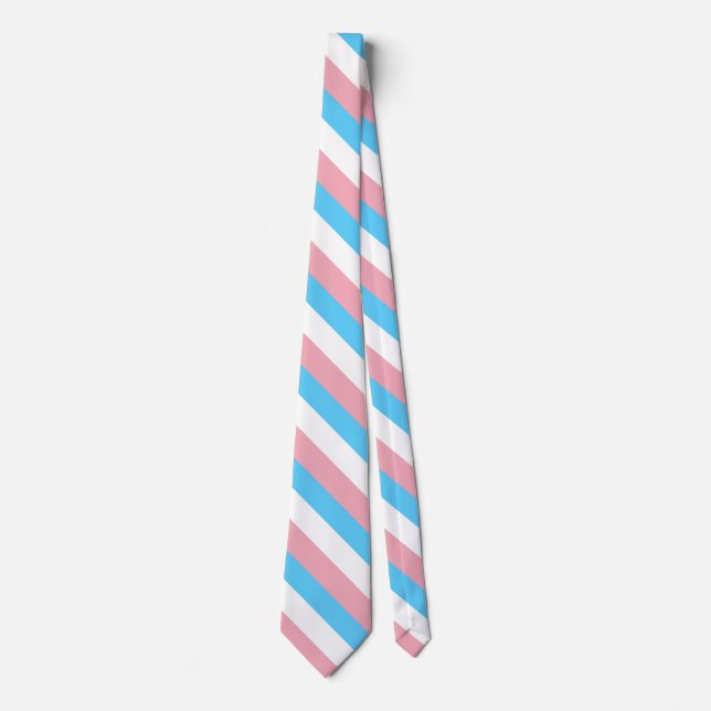Transgender colors diagonal lines  neck tie (Front)